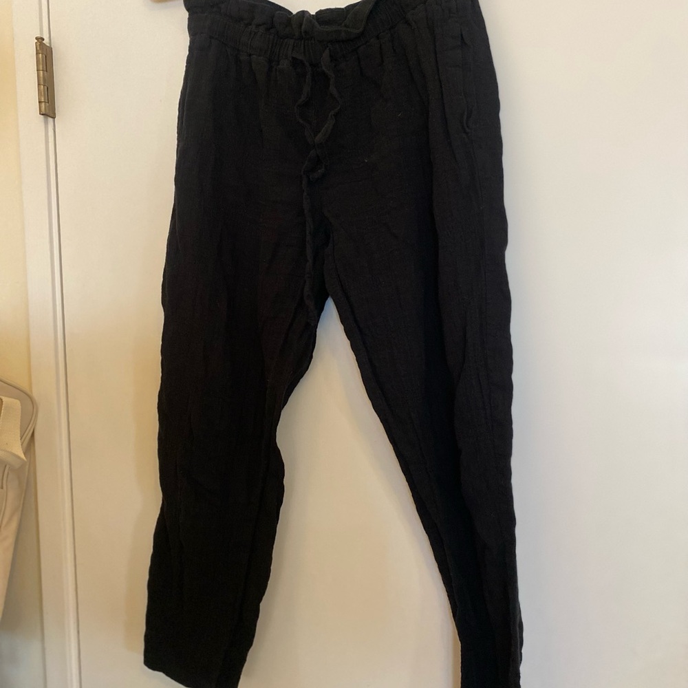Hatch Black Drawstring Linen Pants - image 2